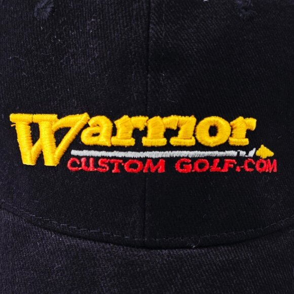Warrior Custom Golf Promotional Advertising Black Baseball Cap Hat Adjustable - Picture 2 of 11